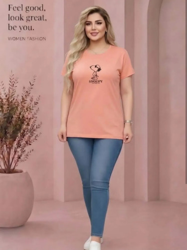 تیشرت زنانه آستین کوتاه طرح اسنوپی